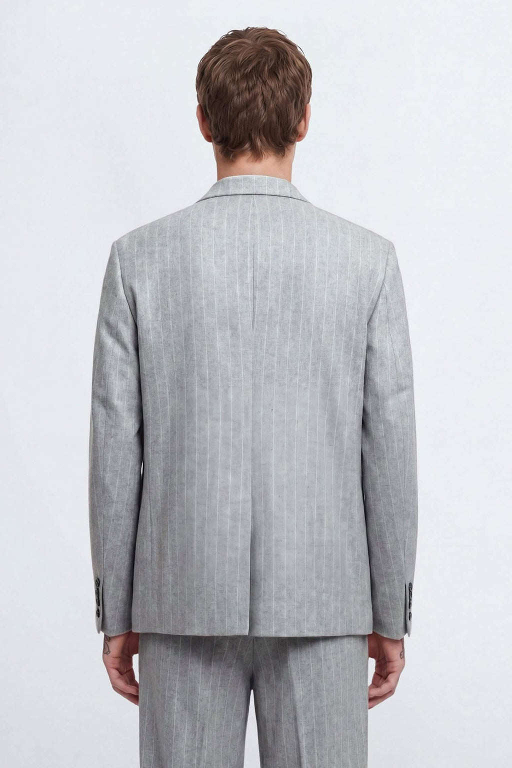 Apollo Fashions Urbanwear Tyson Relaxed Fit Grey Pinstripe Suit