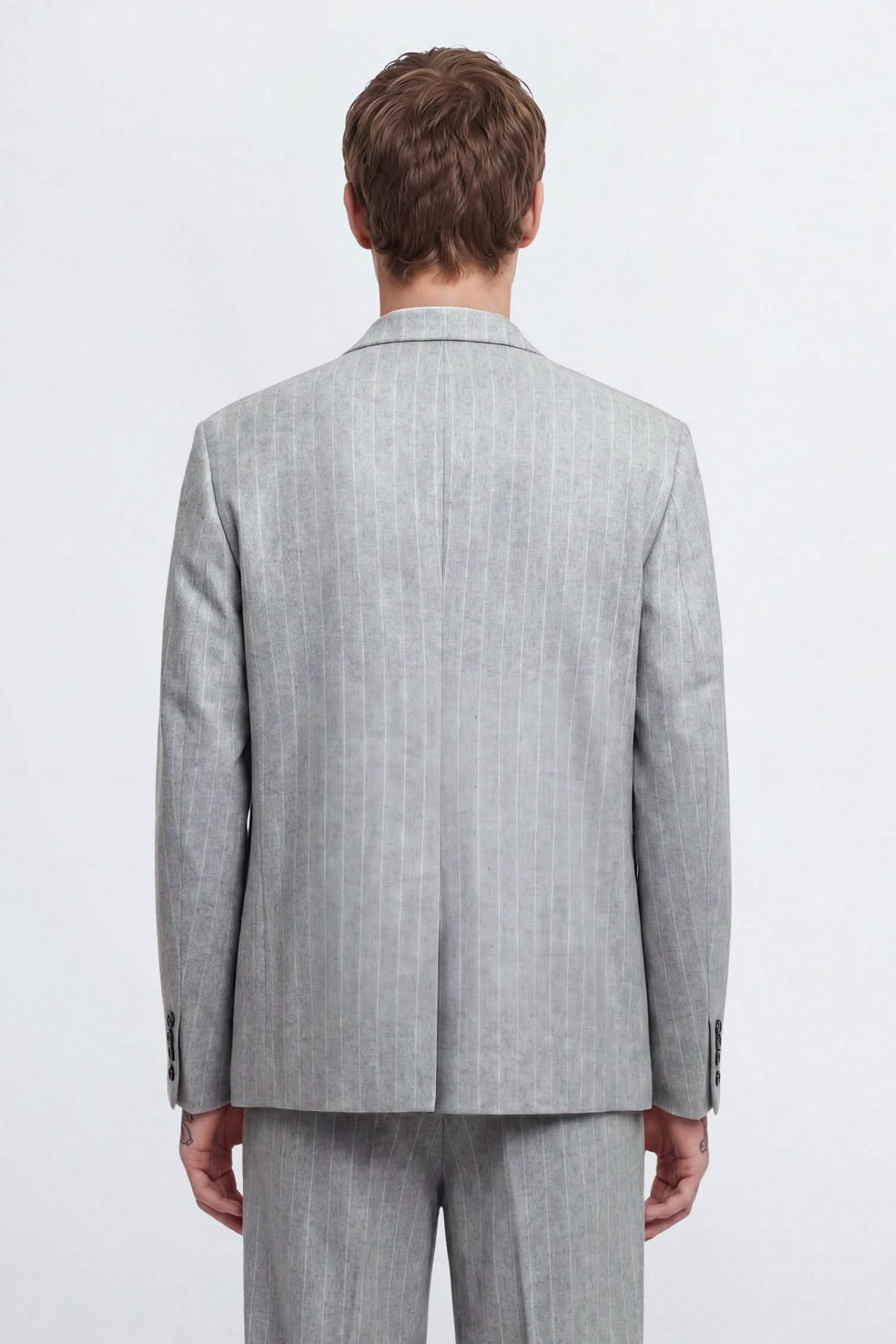 Apollo Fashions Urbanwear Tyson Relaxed Fit Grey Pinstripe Suit
