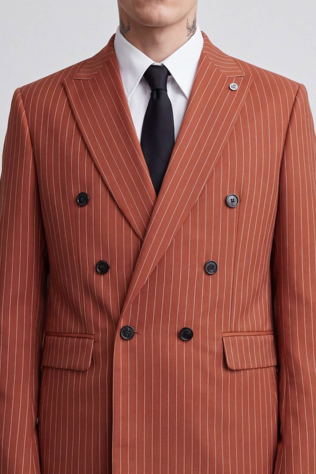 Apollo Fashions Urbanwear Syrah Relaxed Fit Double Breasted Orange Suit