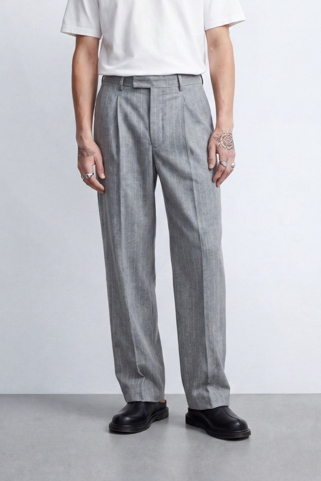 Apollo Fashions Urbanwear Tyson Relaxed Fit Grey Pinstripe Suit