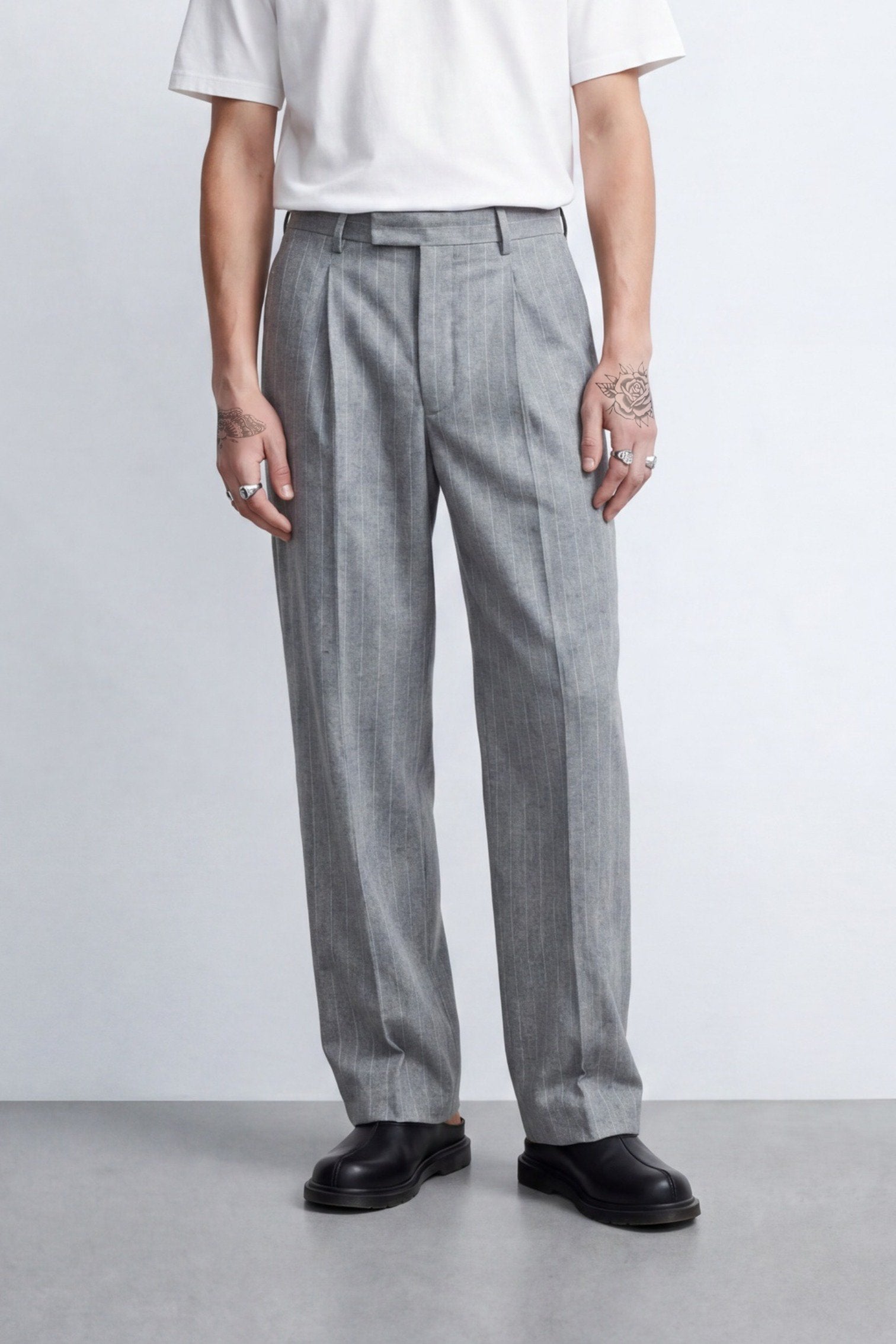 Apollo Fashions Urbanwear Tyson Relaxed Fit Grey Pinstripe Suit