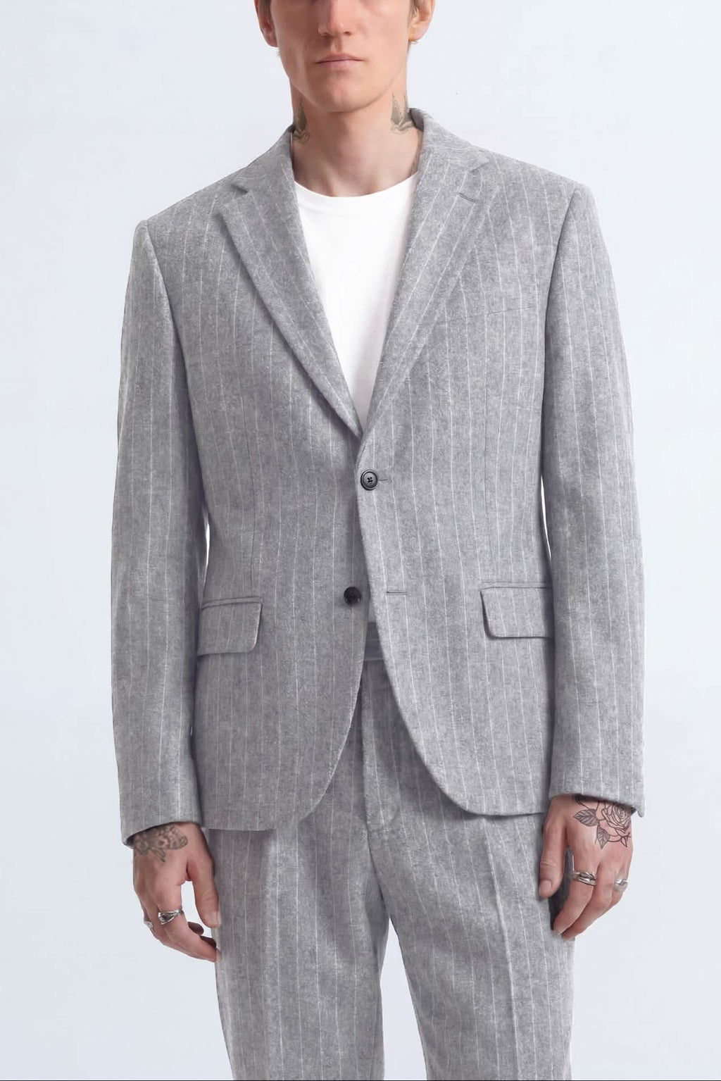 Apollo Fashions Urbanwear Tyson Relaxed Fit Grey Pinstripe Suit