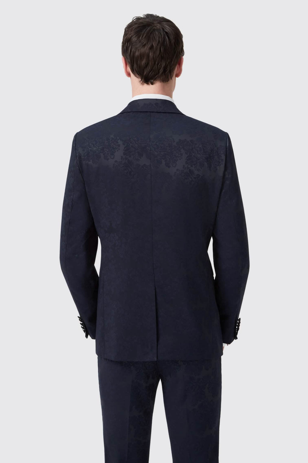 Apollo Fashions Urbanwear Minerva Slim Fit Navy Jacquard Tuxedo Suit