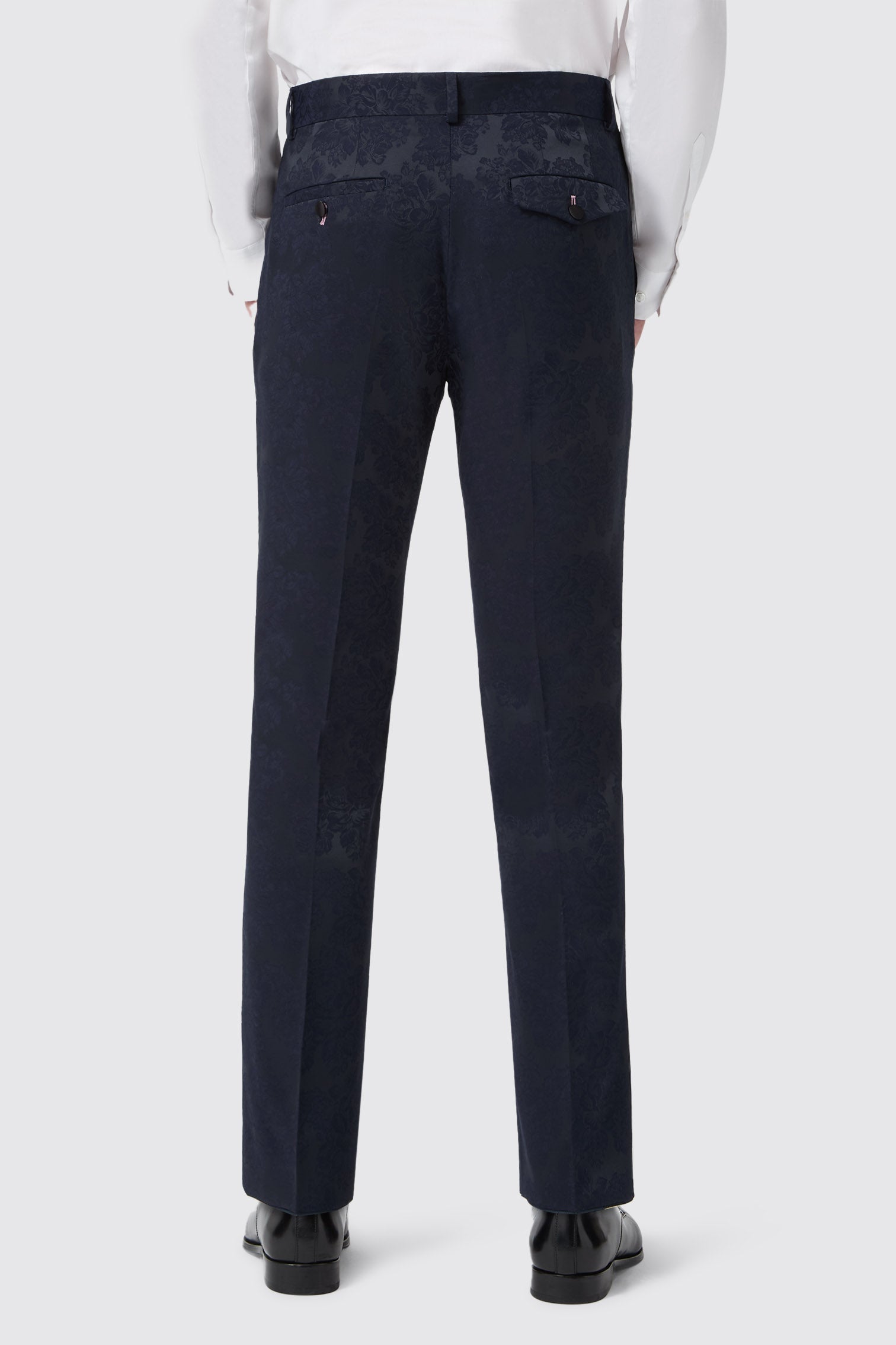 Apollo Fashions Urbanwear Minerva Slim Fit Navy Jacquard Tuxedo Suit