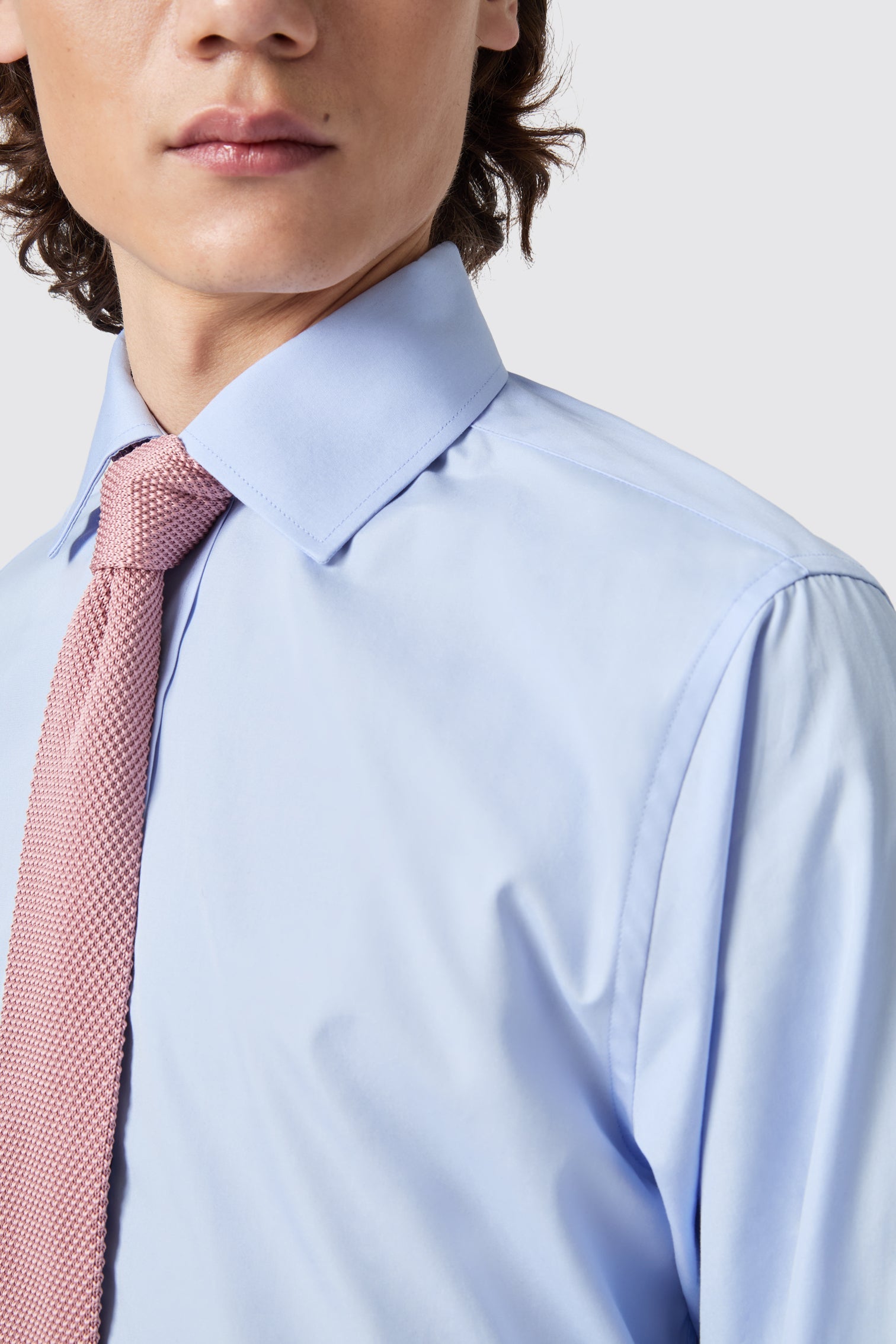 Lewes Slim Fit Blue Cotton Shirt by Apollo Fashions Urbanwear