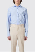 Lewes Slim Fit Blue Cotton Shirt by Apollo Fashions Urbanwear