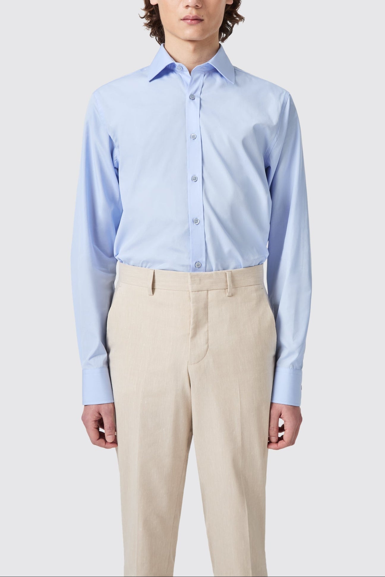 Lewes Slim Fit Blue Cotton Shirt by Apollo Fashions Urbanwear