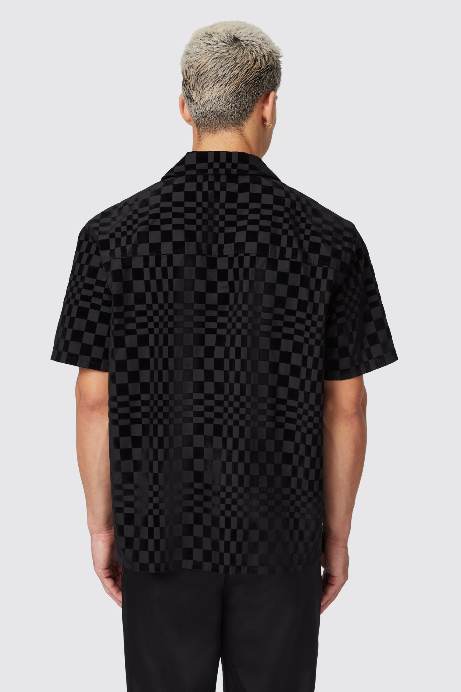 Apollo Fashions Urbanwear Tiber Slim Fit Black Check Short Sleeve Shirt