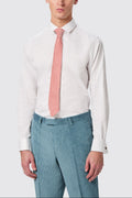 Apollo Fashions Urbanwear Westwood Skinny Fit White Double Cuff Cotton Shirt with Cufflinks