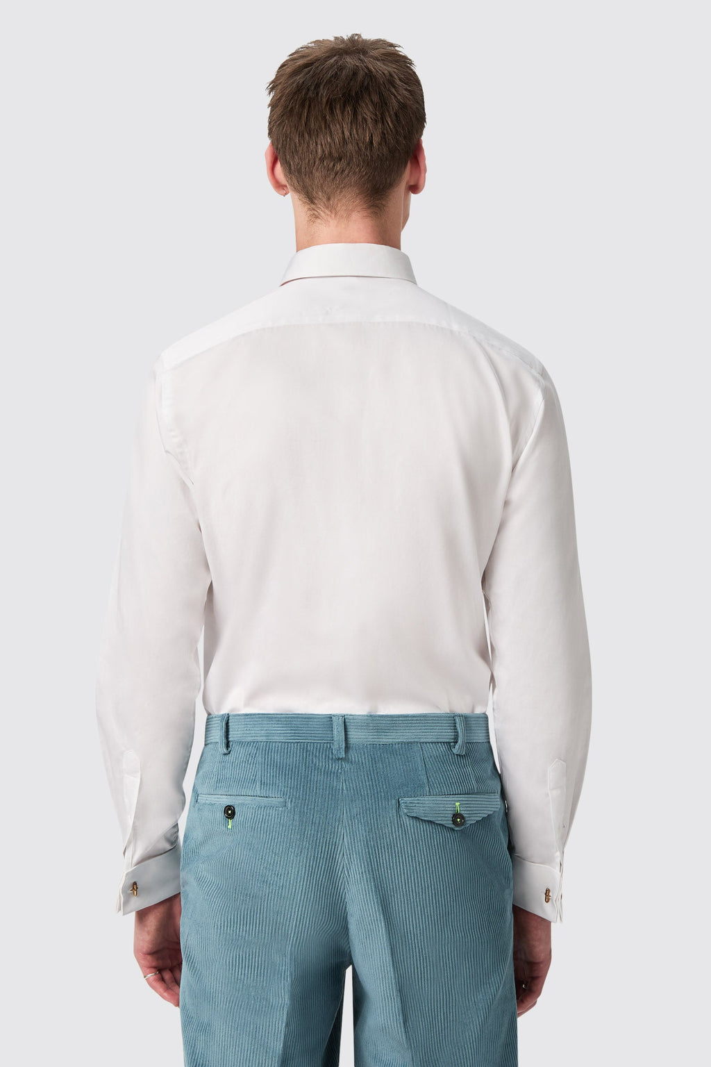 Apollo Fashions Urbanwear Westwood Skinny Fit White Double Cuff Cotton Shirt with Cufflinks - ARCHIVE