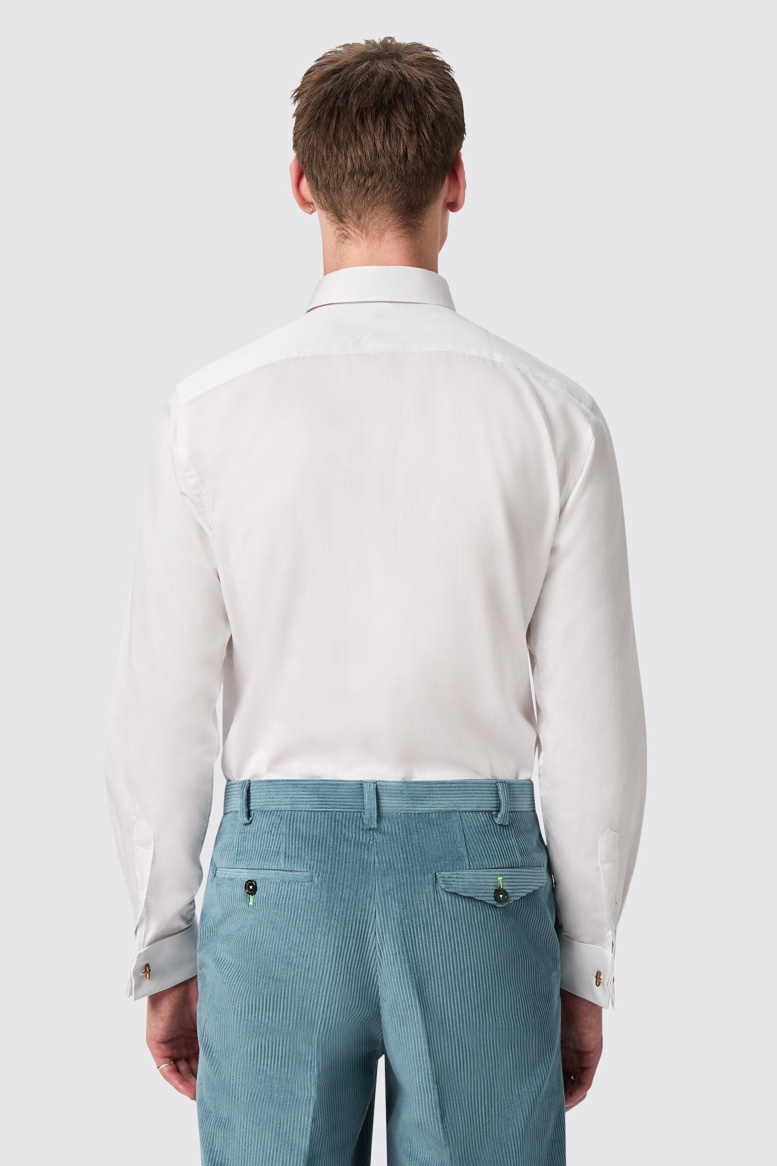Apollo Fashions Urbanwear Westwood Skinny Fit White Double Cuff Cotton Shirt with Cufflinks - ARCHIVE