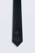 Apollo Fashions Urbanwear black skinny tie with floral placement design