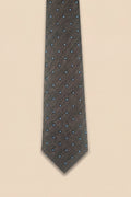Apollo Fashions Urbanwear brown silk tie with light blue and navy daisy pattern